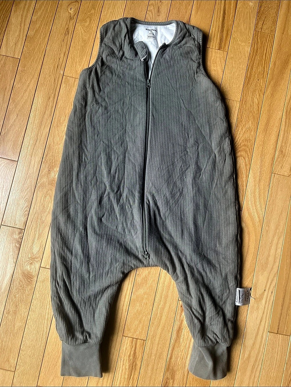 BubblePanda Ribbed Footie Sleep Sack in Olive Size XL